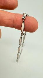 Zilveren armband net inleg: opaal. Lengte. 19,9 cm., Ophalen of Verzenden, Nieuw, Zilver
