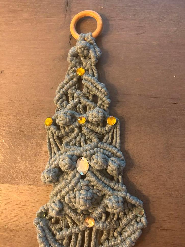 Macrame Kerstboom Handgemaakt, Huis en Inrichting, Woonaccessoires | Wanddecoraties, Zo goed als nieuw, Ophalen of Verzenden