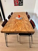 Handgemaakte eettafel met hairpin poten (6/8 personen), Huis en Inrichting, Tafels | Eettafels, Ophalen, 200 cm of meer, 50 tot 100 cm