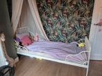 Wit Meegroeibed IKEA (Minnen) met matras, Gebruikt, 70 tot 85 cm, 180 cm of meer, Ophalen