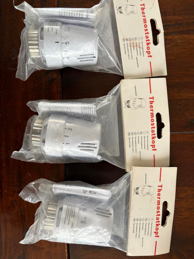 Thermostaatknoppen - 3 stuks - Nieuw in verpakking, Ophalen of Verzenden, Nieuw