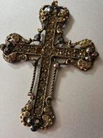 Antiek Kruis met Stenen, Verzamelen, Religie, Ophalen of Verzenden, Gebruikt, Sieraad, Christendom | Katholiek