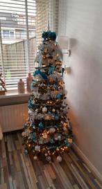 Blauw|wit|zilver kerstballen en accesoires ex boom, Diversen, Kerst, Ophalen of Verzenden, Zo goed als nieuw
