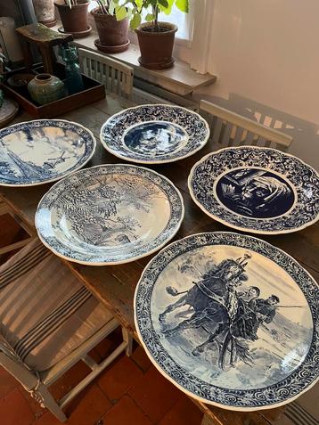 ANTIEK BORD WANDBORD DELFT BLAUW GROOT MODEL beschikbaar voor biedingen