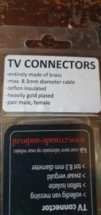 Vergulde TV Connectoren - Nieuw in Verpakking, Ophalen of Verzenden, Nieuw, Minder dan 2 meter, Tv-kabel