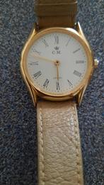 Opwindhorloge C.M., Overige merken, Leer, Staal, Polshorloge