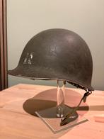 WWII M1 US Captain helm Frontseam 1944 + netting, Verzamelen, Militaria | Tweede Wereldoorlog, Ophalen of Verzenden, Amerika, Helm of Baret