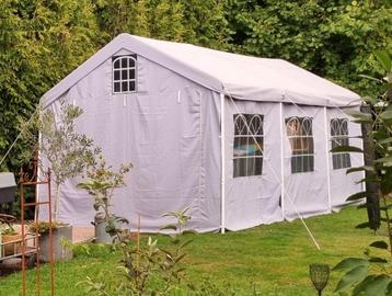 Heuts dergelijke stevige partytent 3x6 m. met extra doek beschikbaar voor biedingen