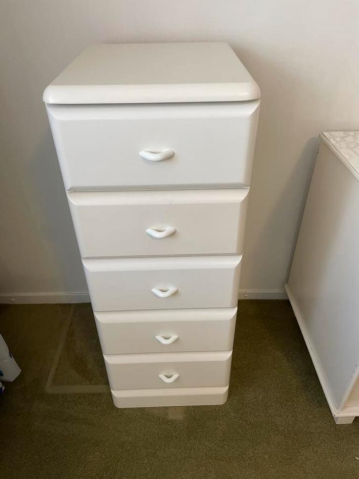 Witte Ladenkastje met 5 Laden, Huis en Inrichting, Kasten | Ladekasten, Gebruikt, 100 tot 150 cm, Minder dan 50 cm, 25 tot 50 cm