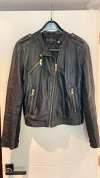 Stoer leren bikerjasje Mango - mt 38-40, Maat 38/40 (M), Mango, Zwart, Ophalen of Verzenden