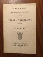 1830 J.V.S. Az (Jan van Straten): Liederen ter Bevordering, Antiek en Kunst, Verzenden, Jan van Straten