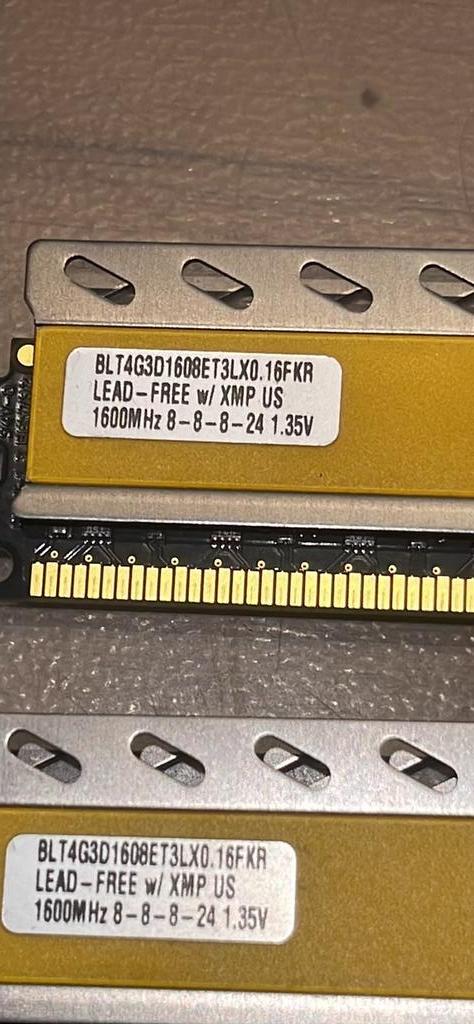 Ballistix Tactical LP 8GB (2x4GB) DDR3 1600MHz RAM, Computers en Software, RAM geheugen, Gebruikt, Desktop, DDR3, Ophalen