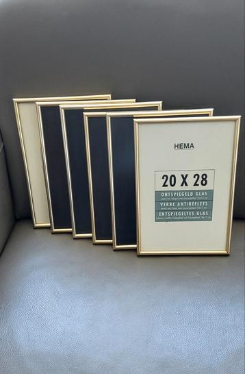  Hema fotolijsten ontspiegeld,messing lijst in nieuwstaat.  beschikbaar voor biedingen