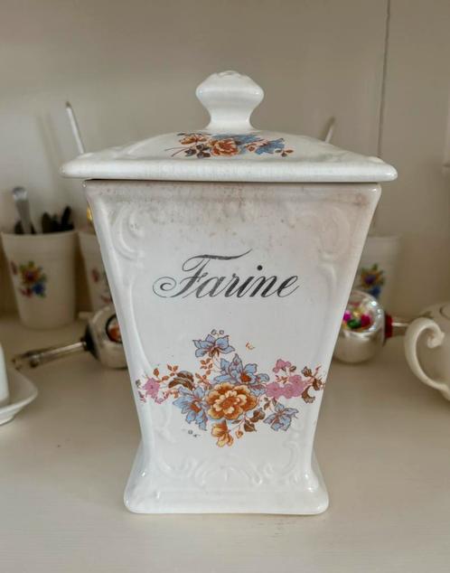 Brocante voorraadpot Farine aardewerk, Antiek en Kunst, Curiosa en Brocante, Ophalen of Verzenden
