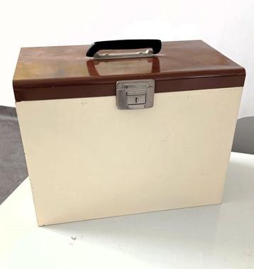vintage metalen archiefkoffer documenten platen elpees retro beschikbaar voor biedingen