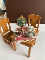 Gevuld tafeltje met 2 stoelen, Ophalen of Verzenden, Zo goed als nieuw, Poppenhuis