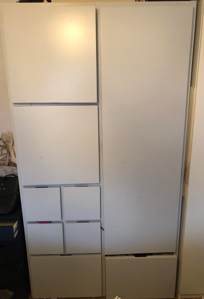 IKEA rakke kast grijs geverfd 110b 58 d 200h, Gebruikt, 100 tot 150 cm, Praktisch, 150 tot 200 cm