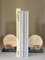 Art Deco marmeren/Albast boekensteunen – roze/beige tinten, Ophalen of Verzenden
