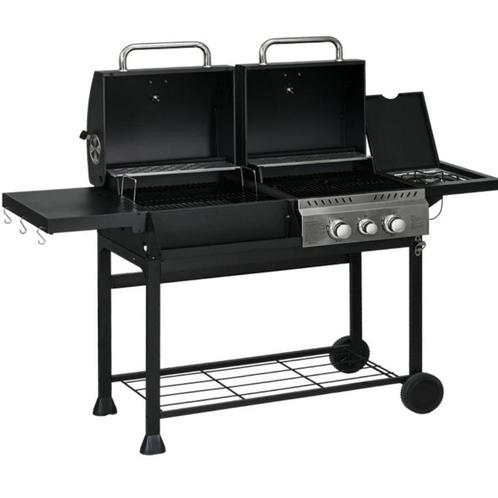 Gas en houtskool  BBQ in 1 161 x 53 x 101 cm, Tuin en Terras, Gasbarbecues, Nieuw, Verzenden