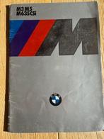 BMW M3 M5 M635CSi autofolder 1986 brochure, Gelezen, BMW, Ophalen of Verzenden