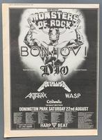 BON JOVI METALLICA DIO 1987 vintage CONCERT Advertentie, Verzamelen, Muziek, Artiesten en Beroemdheden, Gebruikt, Ophalen of Verzenden