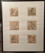 Zes gesigneerde tekeningen uit de jaren 70, Antiek en Kunst, Kunst | Etsen en Gravures, Ophalen