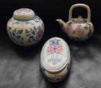 Prachtige, vintage Chinees porselein 3-delig setje, Ophalen of Verzenden