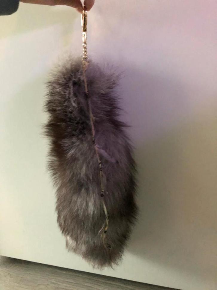 Vossenstaart sleutelhanger, Sieraden, Tassen en Uiterlijk, Overige Accessoires, Zo goed als nieuw, Ophalen