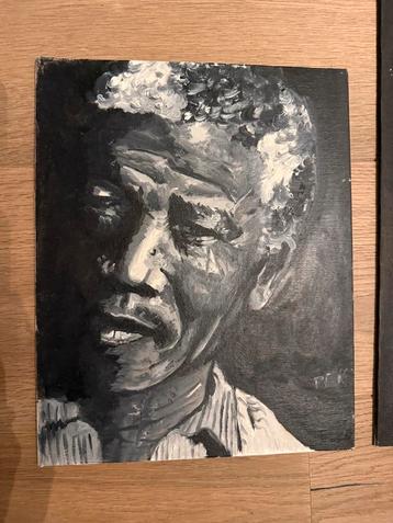 Nelson Mandela Schilderij - 20x30 cm beschikbaar voor biedingen