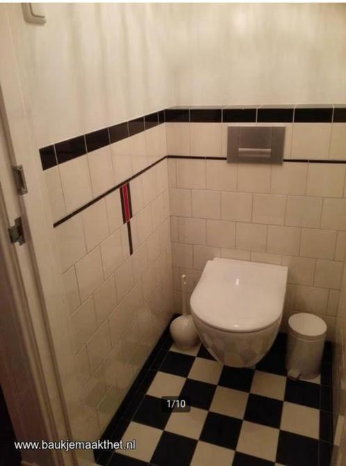 jaren 30 toilet, vloer wand en strip, Doe-het-zelf en Verbouw, Tegels, Nieuw, Wandtegels, Keramiek, Minder dan 20 cm, Minder dan 20 cm