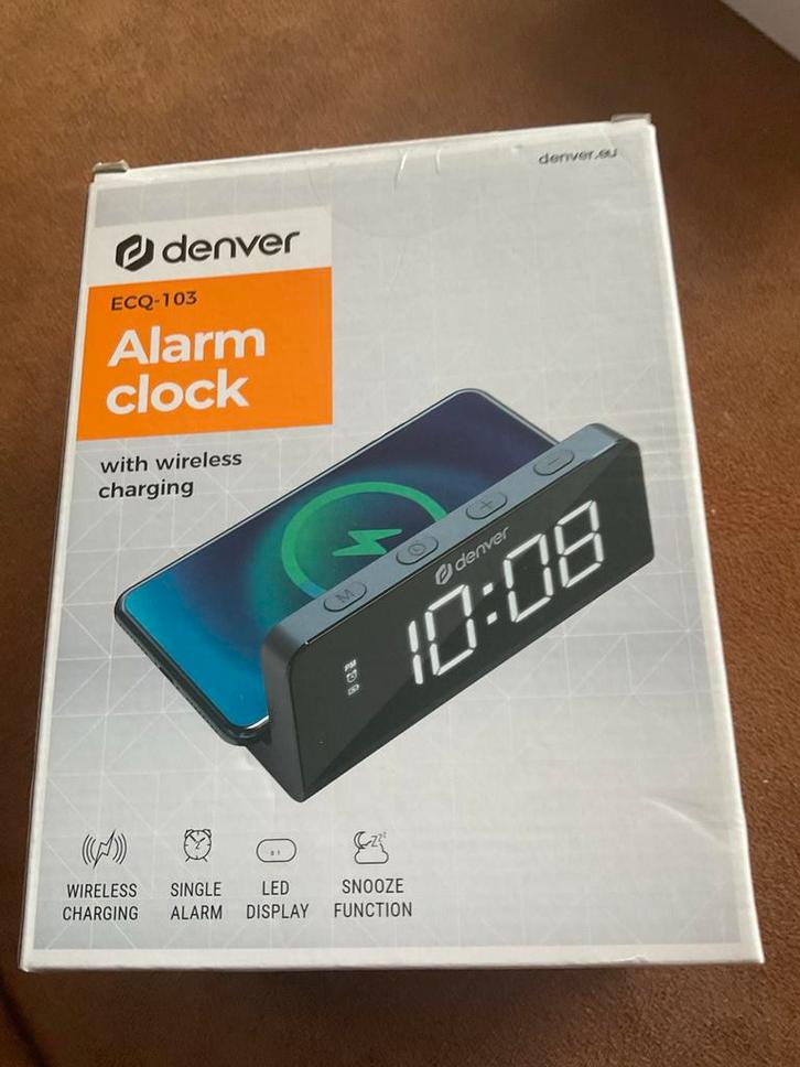 Denver ECQ-103 Wekker met Draadloos Opladen, Witgoed en Apparatuur, Wekkers, Nieuw, Digitaal, Ophalen