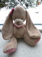 Konijn Nina merk Nattou zacht velours met roze halsdoek, Ophalen of Verzenden, Zo goed als nieuw, Konijn