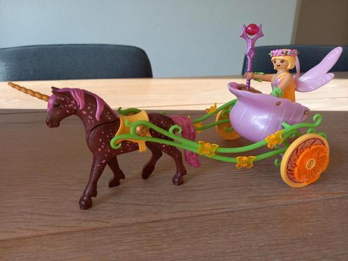 Playmobil Bloemenfee met eenhoornkoets - 9136 COMPLEET, Kinderen en Baby's, Speelgoed | Playmobil, Zo goed als nieuw, Complete set