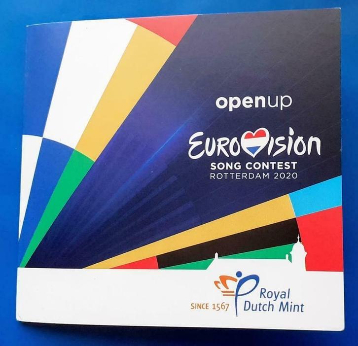 65 jaar Eurovisie Songfestival Penning in coincard, Postzegels en Munten, Penningen en Medailles, Overige materialen, Nederland