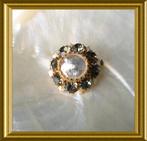 Vintage broche: glas met zilverfolie, Sieraden, Tassen en Uiterlijk, Antieke sieraden, Ophalen of Verzenden, Overige materialen
