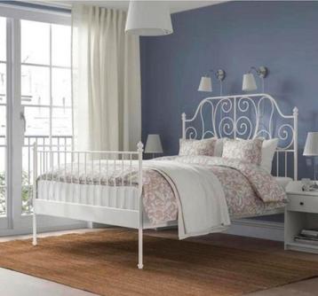 Ikea bed wit Leirvik 140x200 - afbeelding 1