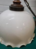hanglamp glas hout krulrand, Ophalen of Verzenden