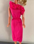 Vintage Barbie kleed fuchsia roze met label Mattel, Ophalen of Verzenden