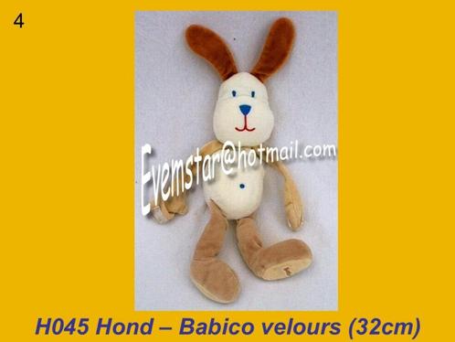 H045 - Hond : Babico : velours hondje, Kinderen en Baby's, Speelgoed | Knuffels en Pluche, Zo goed als nieuw, Hond, Ophalen
