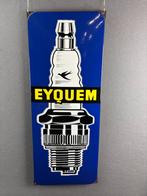 Origineel oud emaille reclamebord eyquem bougies 88 x 35 cm, Antiek en Kunst, Antiek | Emaille, Ophalen of Verzenden