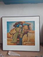 Abstract schilderij, Dansend masker van B. Long, Ophalen