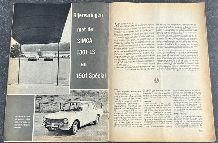 Simca 1301 en 1501 test in Autokampioen 1968, Boeken, Auto's | Folders en Tijdschriften, Gelezen, Overige merken, Ophalen of Verzenden
