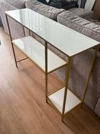 Sidetable wit met goud, Huis en Inrichting, Ophalen, 100 tot 150 cm, Zo goed als nieuw, 25 tot 50 cm