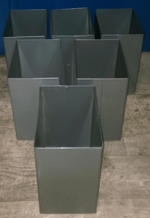6 metalen prullenbakken voor op kantoor, Huis en Inrichting, Woonaccessoires | Prullenbakken, Gebruikt, Metaal, Minder dan 50 cm