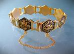 Charmante Toledo Damascene armband Gouden Vogel motief, Ophalen of Verzenden, Overige materialen, Armband, Verguld