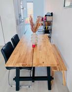 Ikea Skogsta Eettafel met Bank, 100 tot 150 cm, Eikenhout, Ophalen of Verzenden, Zo goed als nieuw