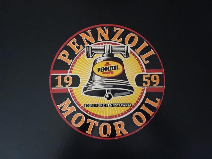 Emaille reclame PENNZOIL 1959  reclamebord USA, Verzamelen, Merken en Reclamevoorwerpen, Gebruikt, Reclamebord, Ophalen of Verzenden