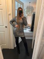 Glitter pailletten feest jurk zilver zwart 36 38 S M NIEUW, Ophalen of Verzenden, Zo goed als nieuw, Maat 36 (S), Grijs