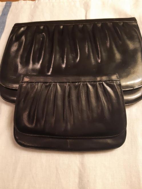 Vintage leren clutch jaren vijftig met bijpassend avondtasje, Sieraden, Tassen en Uiterlijk, Tassen | Damestassen, Gebruikt, Handtas