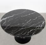 Zwart marmeren tafel rond 110 cm tulp voet aluminium, Huis en Inrichting, Ophalen, Overige materialen, Gebruikt, Rond